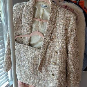 Tweed mini skirt blazer set